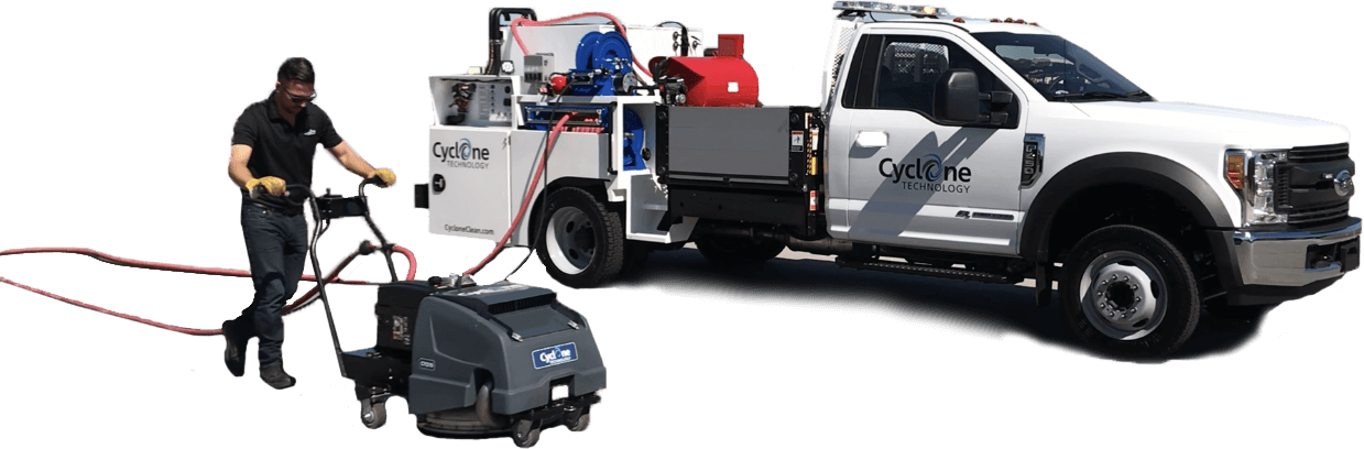 truck mounted hard surface deep cleaning machine with walk behind